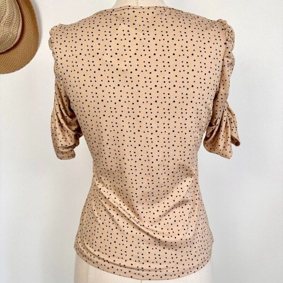 Jules & Leopold Women's Half Sleeve Ruched Top Womens Sz Small Beige Nude - Picture 5 of 9